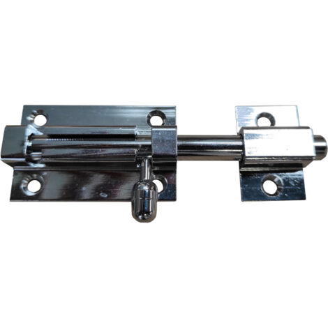 Itar – Targette laiton à pêne rallongé – Décor chromé – Longueur 95 mm – Platine 50 x 30 mm – Réversible pour maintien optimal (1/2)