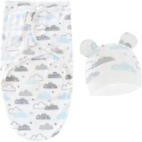 Lange bleu 0-6 mois, 100% coton, unisexe, idéal pour nouveau-né, usage quotidien