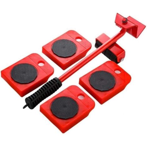 Roulette - Ensemble de 5 roulettes universelles robustes pour objets mobiles (rouge) (1/3)