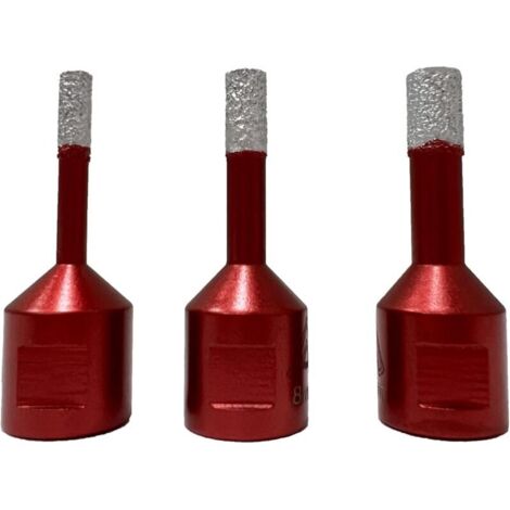 Forets Diamantés 3 Pièces 6mm/8mm/10mm Soudés Sous Vide Forets avec Filetage M14 pour le Forage à sec dans la Porcelaine Carreaux Granit Marbre (1/5)