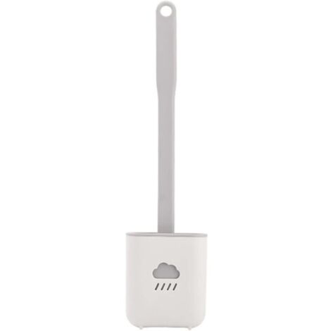 Brosse de toilette pour nettoyer les recoins et la chasse d'eau, brosse souple et flexible avec base (1/5)