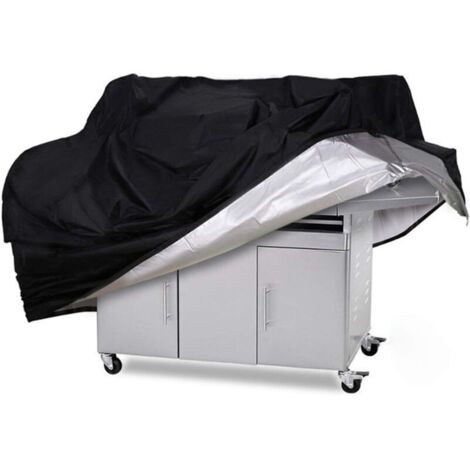 Housse de barbecue 600D imperméable et résistante pour barbecue d'extérieur en toile, Weber, Char-Broil, Brinkmann, Holland et Jenn Air, noire 170X61X117CM (1/5)