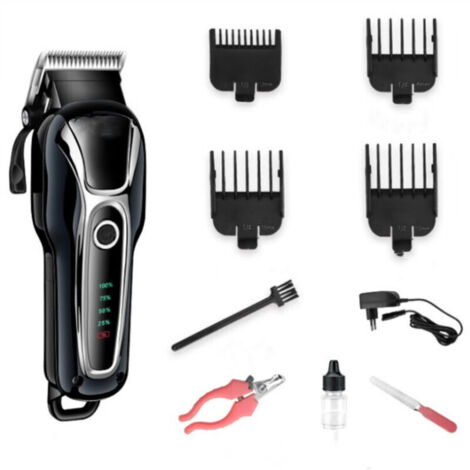TONDEUSES PROFESSIONNELLES À FAIBLE BRUIT ET HAUTE PUISSANCE Outils de toilettage sans fil rechargeables pour animaux de compagnie pour pelages épais, robustes, rechargeables et à faible bruit (1/5)