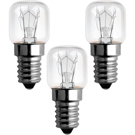 lot de 3 Ampoule E14 à intensité variable pour four à micro-ondes, 300 degrés, 120 lumens, blanc chaud 2 300 K (1/5)