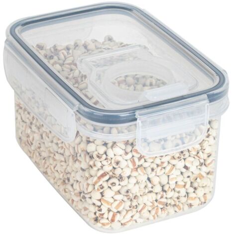 Boîtes de rangement simples, hermétiques et transparentes, contenants alimentaires sous vide et résistants à l'humidité avec couvercles, boîte de rangement empilable pour le garde-manger (800 ml) - RA (1/5)