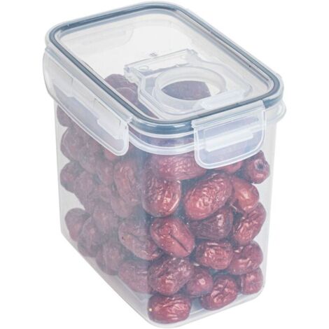 Boîtes de rangement simples, hermétiques et transparentes, résistantes à l'humidité et à la mise sous vide, avec couvercles, empilables, pour la cuisine (1400 ml) - RAPANDA (1/5)