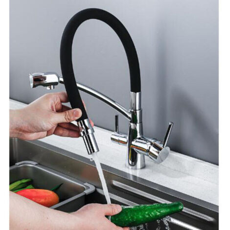 Kit De 3 Becs De Robinet Pivotants 360° – Cuisine Mobile En Inox Et ABS, Poli