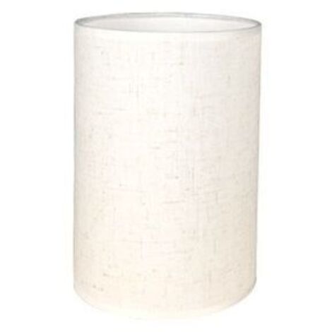 Abat-Jour Cylindrique Tissu En Lin Fait À La Main, Pour Lampe De Table, Suspension, Lampadaire (Blanc, Diamètre 14 Cm X Hauteur 20 Cm)-RAPANDA (1/5)