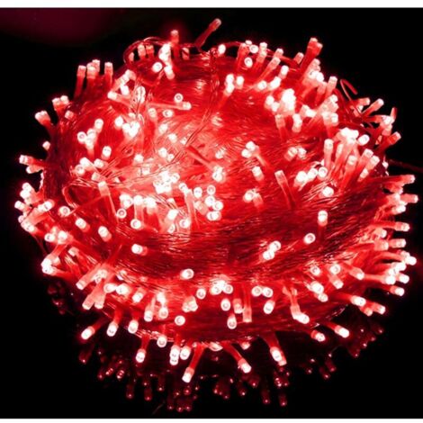 Guirlande lumineuse LED pour la décoration de la maison et du bureau Lumières décoratives d'intérieur et d'extérieur Noël Diwali Mariage Noël Diwali Mariage Longueur de 100 mètres (Rouge) (1/5)