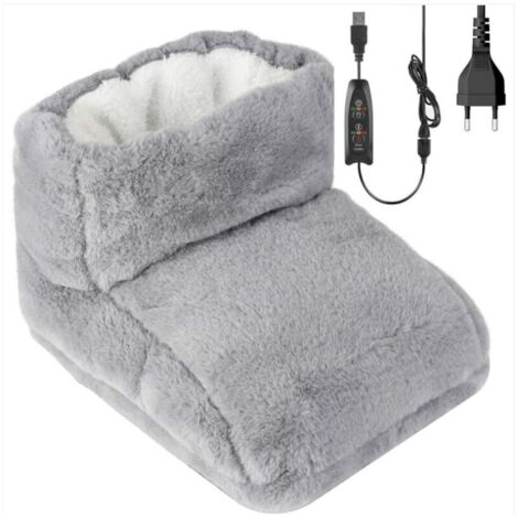 Chauffe-pieds électrique, Couverture chauffante, Chauffe-pieds électrique avec doublure lavable, réglage de la chaleur par télécommande, 3 réglages de chauffage, Gris-RAPANDA (1/5)