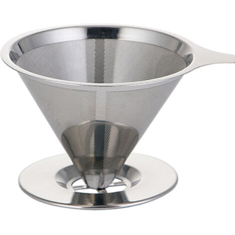 Filtre à Café Permanent, Filtre à Café en Acier Inoxydable, Goutte à Goutte Lente Filtre Conique Réutilisable à Maille, pour La Préparation Manuelle du Café (1/5)