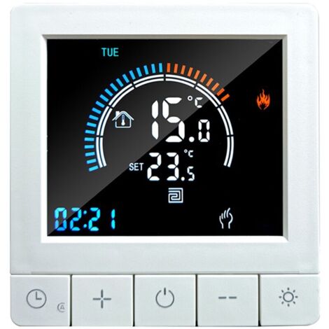 Thermostat numérique programmable avec verrouillage enfant WiFi écran LCD capteur NTC chauffage de l'eau plancher chaud contrôleur de température sous-sol thermostat mural intelligent pour maison bure (1/5)