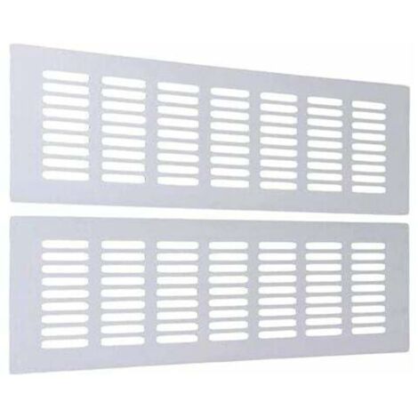 Grille aération, Grille D'aeration Rectangulaire Grille de Ventilation Grille de Ventilation Rectangulaire Grille D'aération Aluminium pour une Ventilation (30 cm) 2 Pièces,Blanc (1/5)