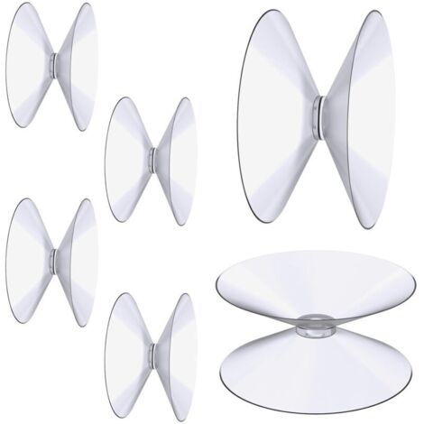 6 Pièces Ventouses Double Face, 4 cm Ventouses Transparentes, Extra Fortes PVC Plastique Suspension Rideau Isolant Ventouse pour Miroir De Table En Verre, Miroir de fenêtre de salle (1/5)