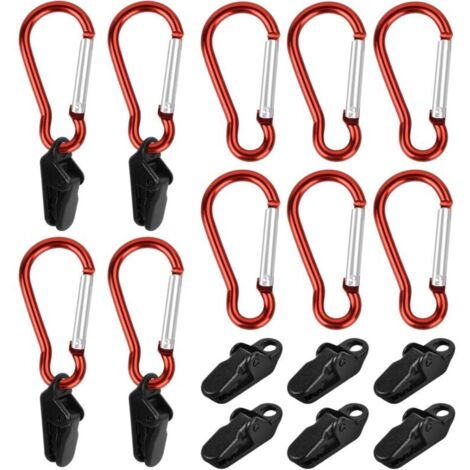 CSPARKV 10 Sets Haute Qualité Pince pour Bache Indispensable pour Le Camping Attache Bache Bonne Stabilité Clips de Fixation pour Bâche (1/5)