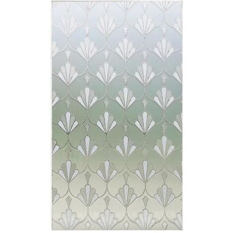 Film autocollant anti-regards pour fenêtre Motif fleur du bonheur, décoration de salle de bain (50 x 500 cm) (1/5)