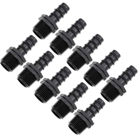 CSPARKV [Pack 10] Lien d'égouttement Ø 16mm x 1/2" pour l'irrigation goutte à goutte - Accessoire d'arrosage essentiel pour une installation d'arrosage efficace - Adaptateurs/raccords mâles pour tuyau (1/5)