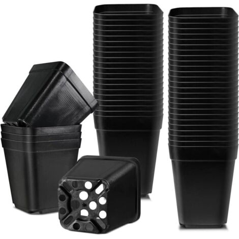 Pots pour Semis, 5.5cm 100 Pieces Pots de Pépinière, Plastique Réutilisables Carré Pot semis/Godets Semis/Pot de Repiquage/Pot de Culture pour la Plantation Intérieure et Extérieure-RAPANDA (1/5)