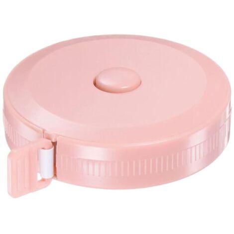 Mètre ruban à mesurer rond rétractable de 2 m - Taille de poche pour le corps, le tissu, la couture et les travaux manuels - Rose (1/5)