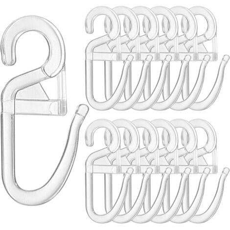 100 Pcs Crochets à Rideaux avec Œillets Ø 6 mm - Plastique Transparent pour Anneaux, Rails et Tringles - Accessoire de Rideaux (1/5)