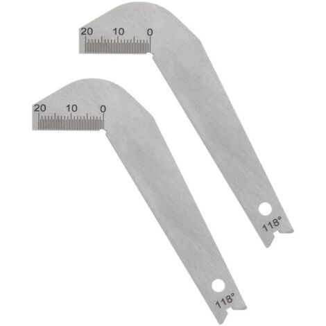 2pcs Perceuse Morceau Angle Jauges 118 Degré Perceuse Affûtage Jauge Inoxydable Acier Angle Mesure Jauge (1/4)