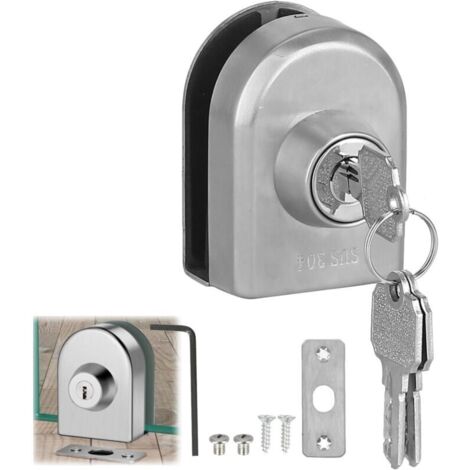 Serrure de Porte en Verre, Sécurité Anti-Vol avec Vis Interne Dissimulée en Acier Inoxydable, Installation Facile pour Hôtels, Salles de Bains, Bureaux, 1012mm (1/5)