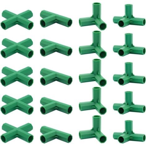 Lot de 20 raccords de 11 mm 4 Types de Supports Stables Robustes pour Cadre de Serre, connecteur de Construction adapté pour Treillis de Raisin, crème Solaire, abri de Jardin, Jardin (1/5)