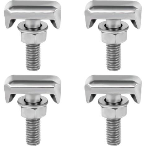 CSPARKV Batterie T‑Bolt, 4Pcs Bornes de Batterie T-Boulon en Acier Inoxydable, Borne de Batterie de Voiture, M6 Connecteurs de Borne Batterie de Voiture Tendeur, Remplacement pour Bateau Marin Voiture (1/5)