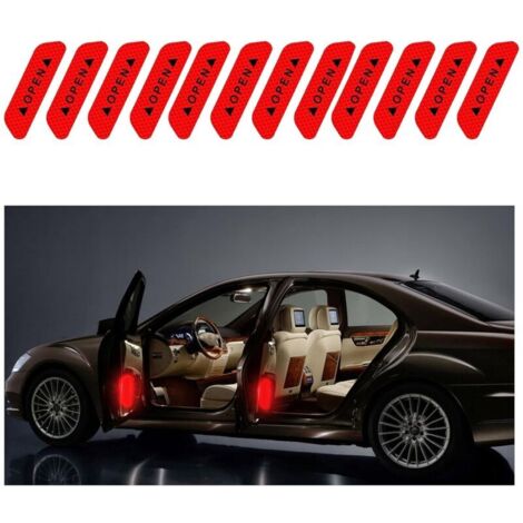 CSPARKV 12 Pièces Autocollant Reflechissant,Reflechissantes Adhesives Bande,Bande Reflechissante Autocollante,Imperméable Stickers Reflechissant,Avertissement Bande Reflechissante, pour Bord Porte Voi (1/5)