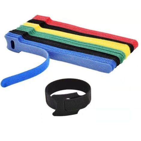 CSPARKV 140 Pcs Couleur aléatoire Sangle Scratch, 12x150mm Scratch Cable Velcro, Attache Cable de Câble Réglables, Réutilisables Nylon Sangles de Câble Attaches, pour Maison, Bureau, pour la Gestion d