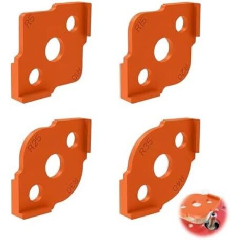 CSPARKV 4 PCS Gabarits de Défonceuse à Bois,Gabarit Défonceuse,ABS D'Angle Arrondi Gabarits pour Outil de Travail du Bois, Gabarit pour Defonceuse a Bois Sur Table(R5 R10 R15 R20 R25 R30 R35 R40) (1/5)