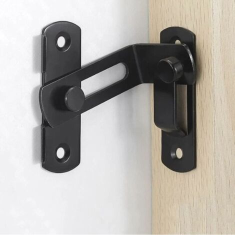 Noir - Grandes Boucles De Verrouillage De Porte À Angle Droit De 90 Degrés Boulons De Verrouillage Incurvés Boulons À Levier De Verrouillage Coulissant Pour Portes Et Fenêtres (1/5)
