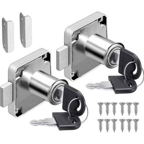 CSPARKV verrou à came de 22 mm, boîte aux lettres verrou placard serrure d'armoire de sécurité avec clé différente pour meubles, armoire, boîte aux lettres, tiroir, bureau (2, 22 mm) (1/5)