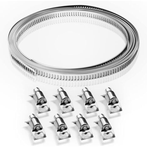 CSPARKV 8 Pièces Colliers de Serrage en Acier Inoxydable Colliers Serrage Métalliques Clip de Tuyau Réglable Attaches Pour La Fixation Des Tuyauxincluses(300X0.8cm) (1/5)