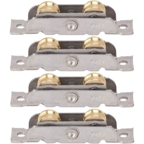 4 Pièces Ensemble de Rouleau de Porte Coulissante de Patio Porte Fenêtre Rail Accessoire Roue Rouleau Verre Cuivre Vis à Roulement à Billes Poulie Roue de Porte Coulissante pour (1/5)