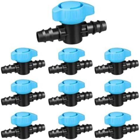 CSPARKV Lot de 10 Vanne d'Arrêt d'Irrigation Goutte Vanne d'Égouttement Droite 16mm Plantation Jardin Arrière Connexion Tuyau d'Irrigation (1/5)
