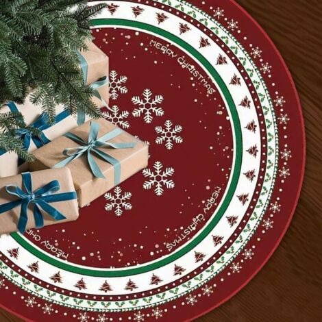 Jupe de Sapin de Noël, 120cm Tapis de Sapin de Noel, Couvre Pied de Sapin, Couverture Décorative d'arbre de Noël pour Decoration Sapin Noel (1/5)