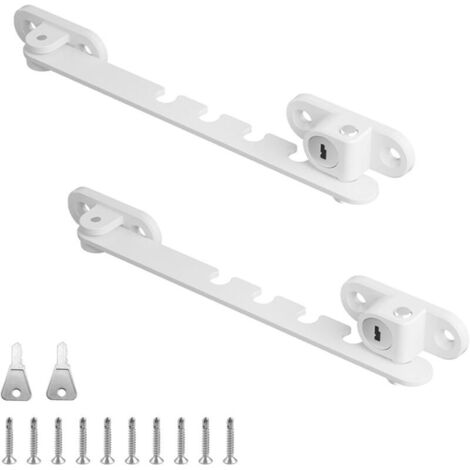 2 Pièces Bloque Fenetre, Acier Inoxydable Bloc Fenetre, Angle Réglable en 5 Positions Bloc Fenetre Ouverte, Blanc Bloque Fenetre Ouverte, Utilisé pour Régler L'angle D'ouverture des Fenêtres (1/5)