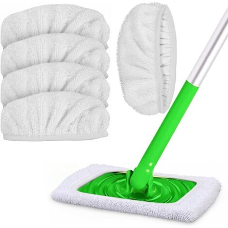 CSPARKV Lot de 5 tampons de nettoyage réutilisables en microfibre pour balai à franges pour Lingette Swiffer, Tampons de Vadrouille Lavables, Mop Remplacement des Tampons pour nettoyage de sol (1/5)