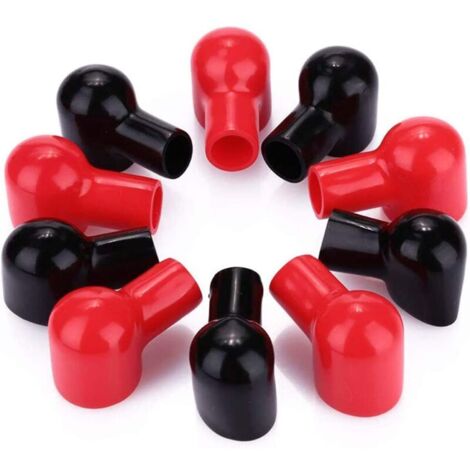 CSPARKV 10pcs Bornes de Batterie Couvre Positif et Négatif Protecteur Capuchon Battery Terminal Cover Isolant pour Voiture Moto (1/5)
