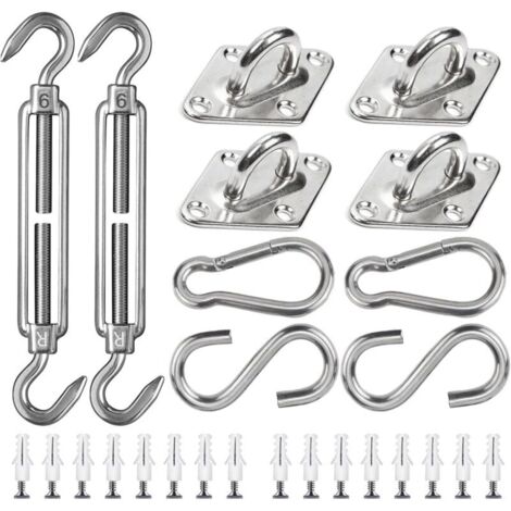 CSPARKV M6 Kit de Fixation pour Voile D'ombrage 42 Pièces de Matériel en Acier Inoxydable pour Installation de Voile d'ombrage Rectangulaire et Triangulaire (1/5)