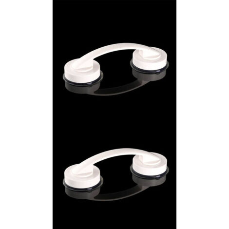 CSPARKV 2 pack grandes poignées de porte et de fenêtre en verre, portes coulissantes de salle de bain, armoires, poignées sans trou, poignées de réfrigérateur, barres d'appui de douche (blanche) (1/4)
