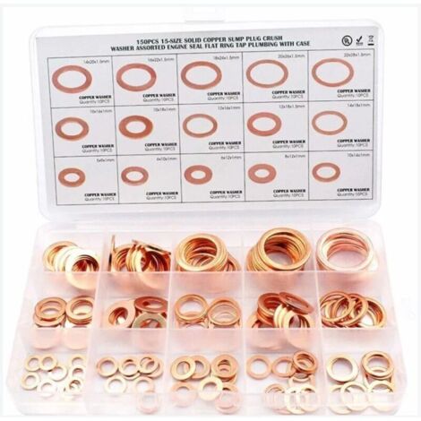 Assortiment de joints cuivre, 5-22, 150 pcs (1/5)