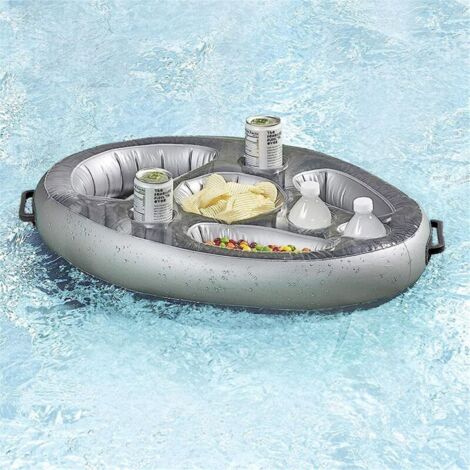 Porte Verre Piscine Gonflable Bar Flottant Piscine avec 8 Trous Support Gonflable De Boisson Portable Bar De Piscine - Jardin