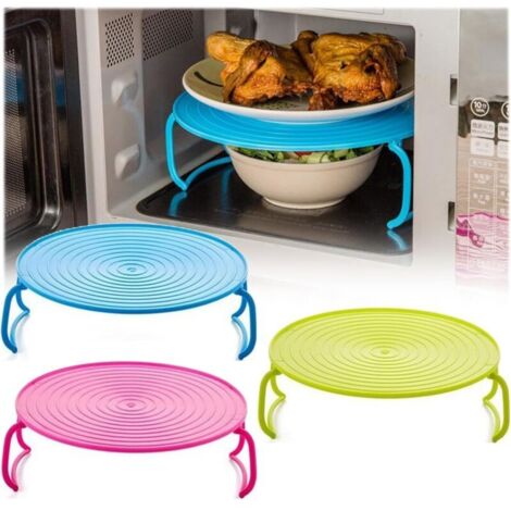 CSPARKV Lot de 3 plateaux pliables pour micro-ondes - Accessoires de cuisine polyvalents pour micro-ondes, réfrigérateur, four à micro-ondes - Cadeau pour la famille (1/5)