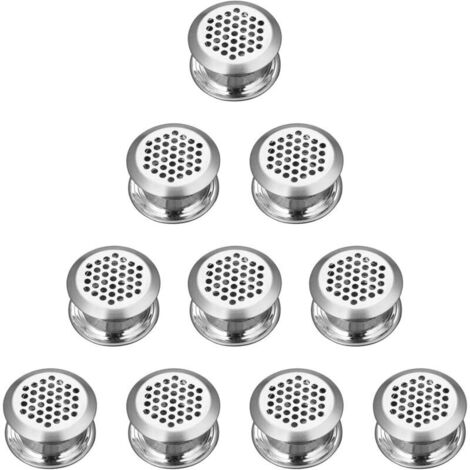 Grille Ventilation Ronde Acier Inoxydable 10 Pièces pour Armoire Placard Grille D'évacuation Ventilation Cuisine Meubles Argentée Gardez l'air Frais à l'intérieur de l'armoire (1/5)