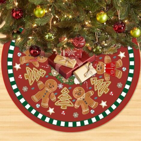 Bonhommes en Pain D'épice Jupe de Sapin de Noël, Bonhomme de Neige Jupe de Sapin, 90cm Rond Couvre Tapis Sapin deNoel, Exquis JupeSapindeNoel, Tapis de Sapin de Noel Décoration de Scène (1/5)