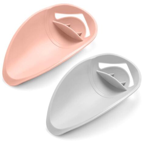 2 Pièces Prolongateur Robinet, Rallonges de Robinet en Silicone pour Enfants, pour Cuisine, Salle de Bain, Lavage a la Main (Rose, Gris) (1/5)