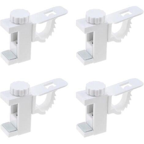 4 Pièces Support de Support de Pince Porte-rideaux,Support De Support De Pince Porte-Rideaux, Barre Transversale Réglable Tringle à Rideaux Stockage De Serviette Crochet pour Organisateur (1/5)