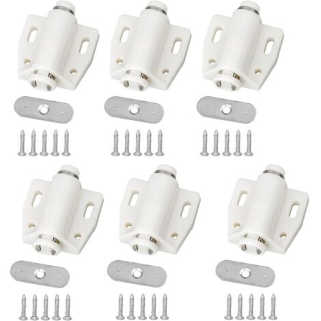 Push to Open Aimant Poussoir,6 PCS Porte Placard Loquet Magnetique Loquet de Porte Magnétique pour Cuisine Salle de Bain Armoire Placard Fermetures Armoire (1/5)